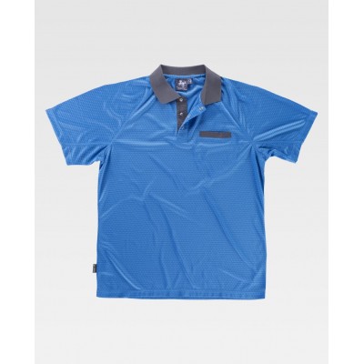 Polo combinado Workteam S6530 Celeste-Gris