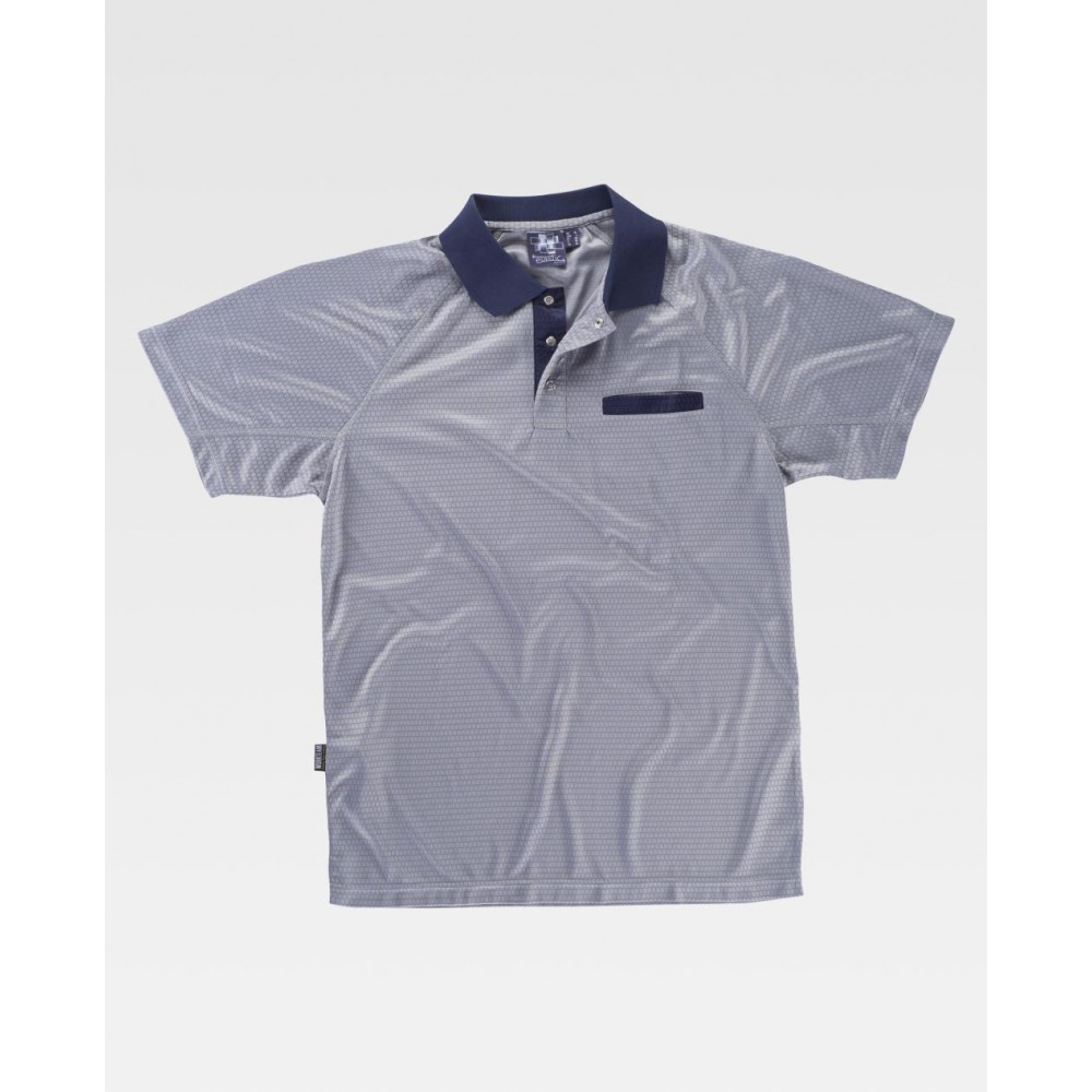 Polo combinado Workteam S6530 Gris-Marino