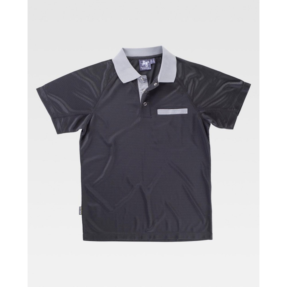 Polo combinado Workteam S6530 Negro-Gris