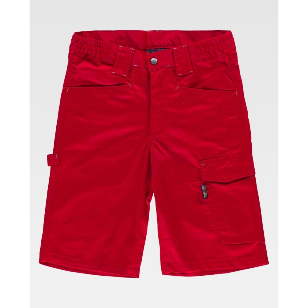 Bermuda elástica Workteam B4035 Rojo