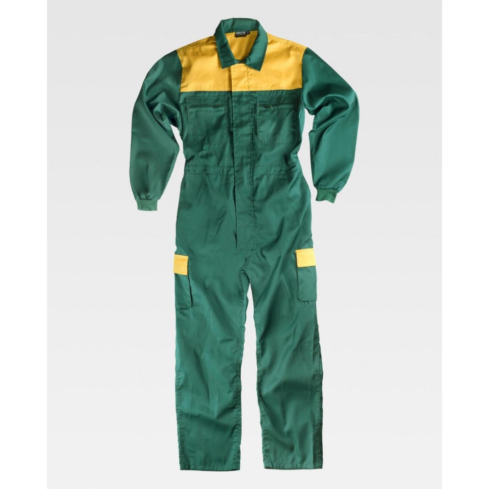 Buzo de trabajo Combinado Workteam C4502 Verde-Amarillo