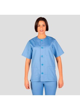 Blusa de sanidad con botones unisex Garys 604000 Celeste