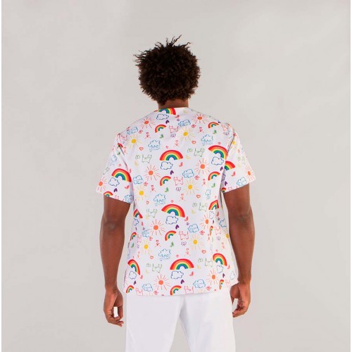 Blusa de sanidad estampada unisex Garys 6115 Arcoiris
