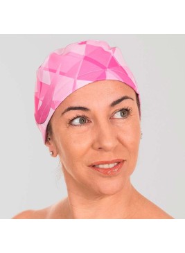 Gorro sanitario estampado con tiras  Rosa