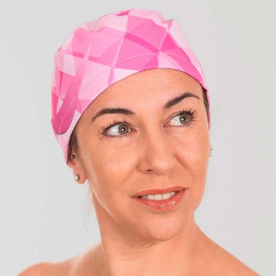 Gorro sanitario estampado con tiras  Rosa
