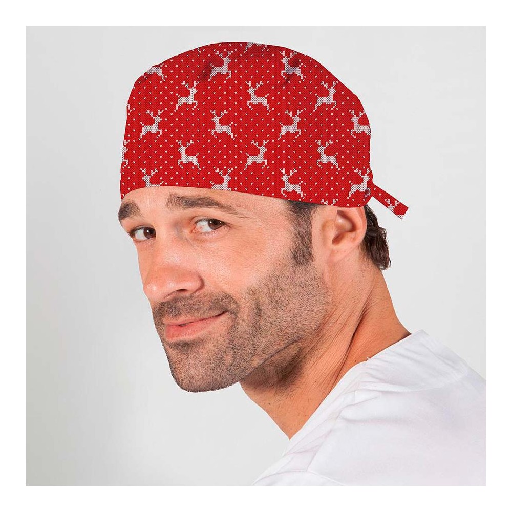 Gorro sanitario estampado con tiras Jersey