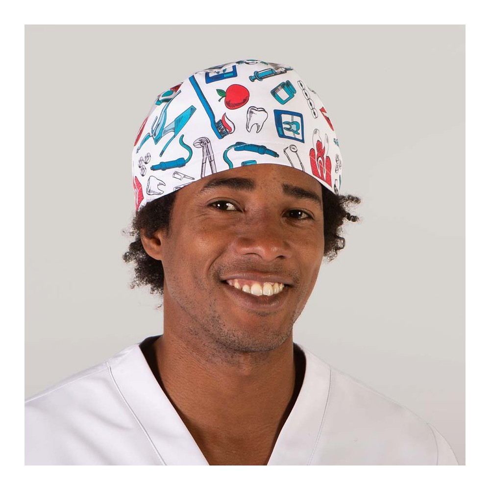 Gorro sanitario estampado con tiras Sonrisa