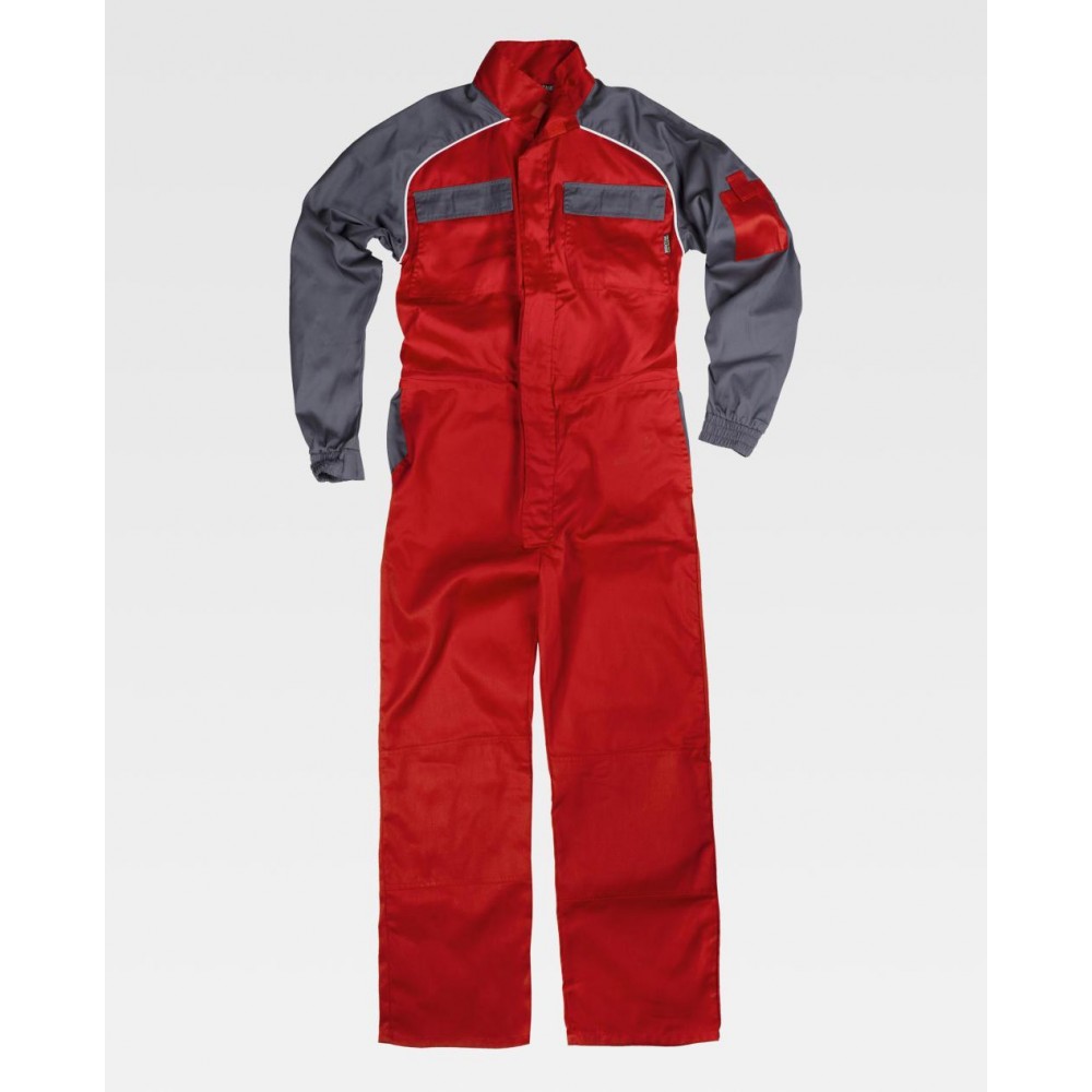 Buzo de trabajo reforzado Workteam Workteam C4503 Rojo-Gris