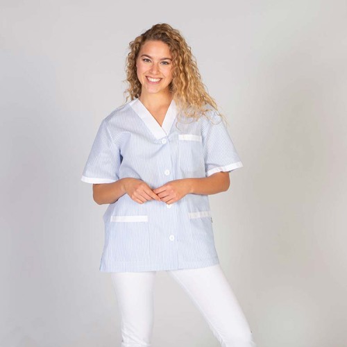 Blusa de limpieza manga corta Garys 652000 Celeste
