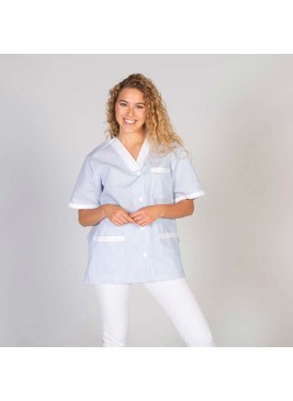 Blusa de limpieza manga corta Garys 652000 Celeste