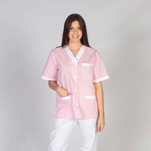 Blusa de limpieza manga corta Garys 652000 Rosa