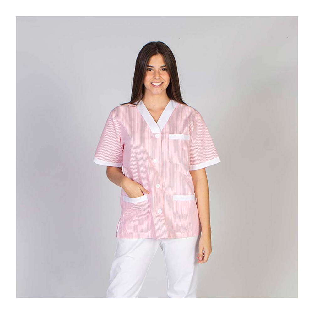 Blusa de limpieza manga corta Garys 652000 Rosa