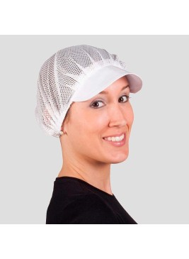 Gorro especial alimentación de rejilla con visera blanco