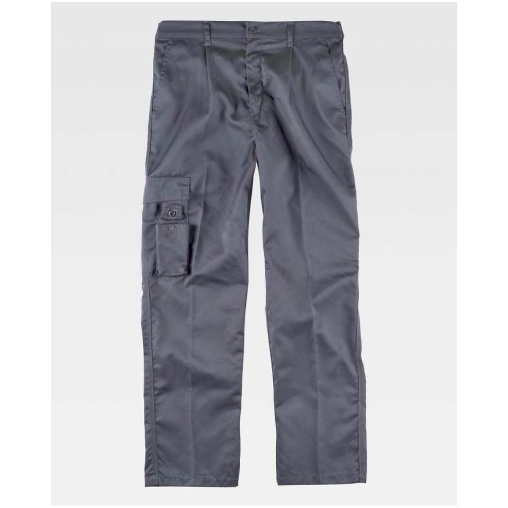Pantalón de trabajo multibolsillos triple costura Gris