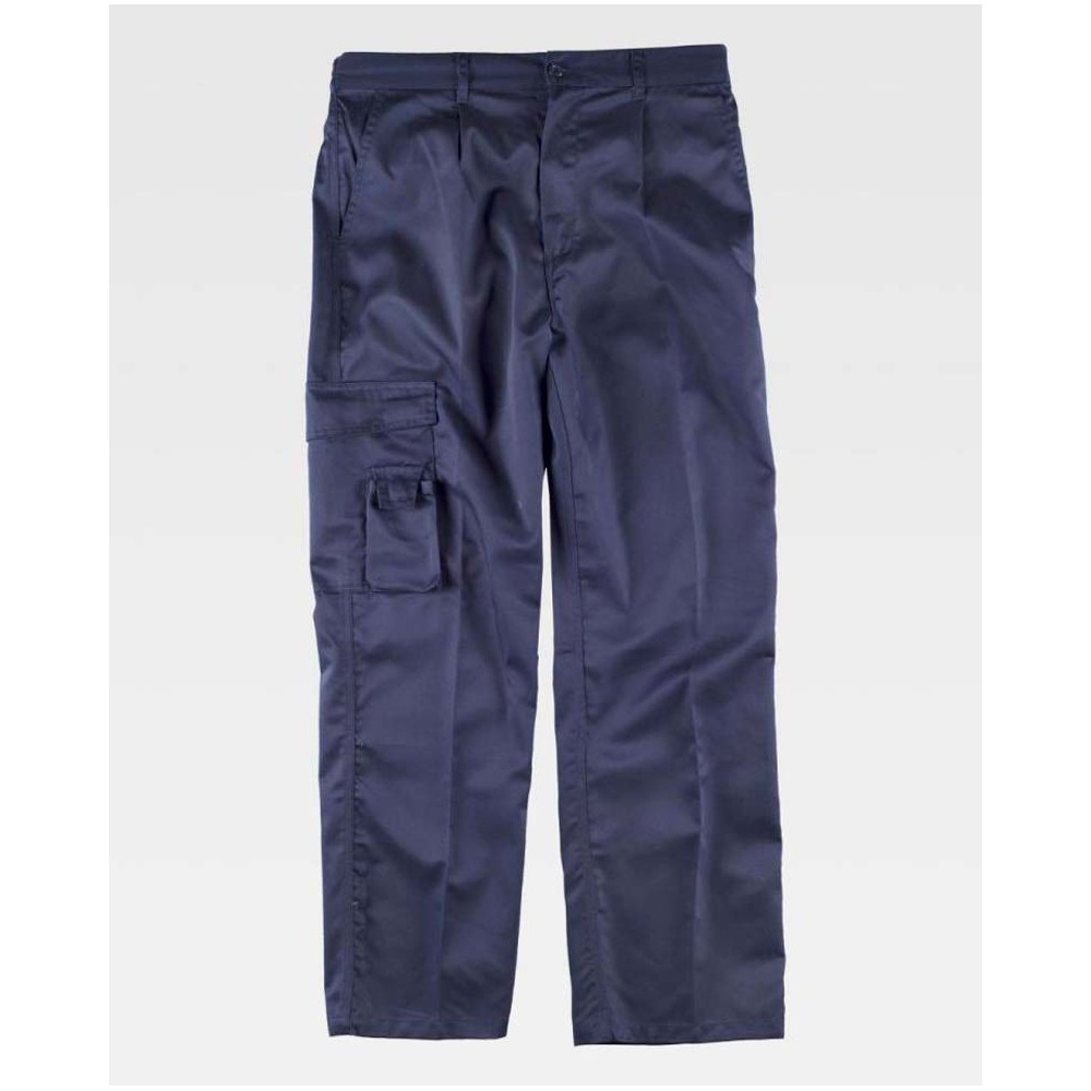 Pantalón de travbajo multibolsillos triple costura Marino