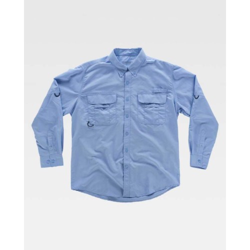 Camisa de trabajo safari Workteam B8500 Celeste