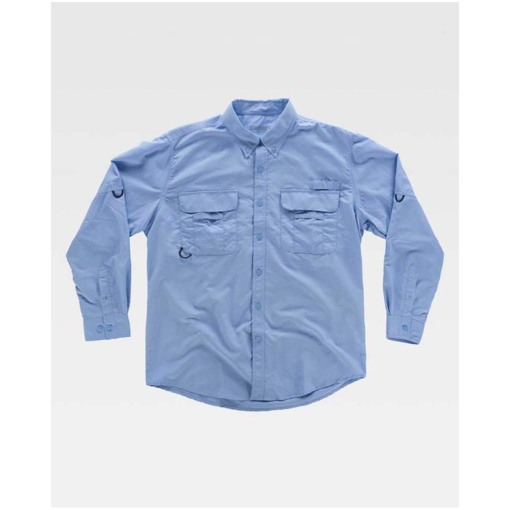 Camisa de trabajo safari Workteam B8500 Celeste