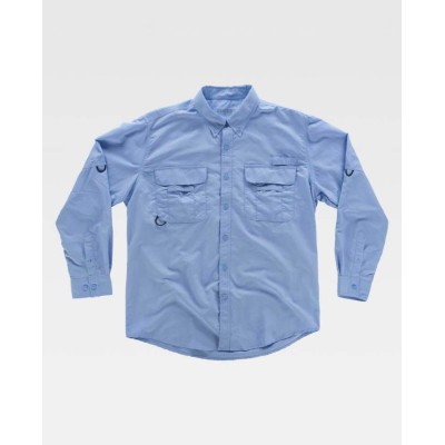 Camisa de trabajo safari Workteam B8500 Celeste
