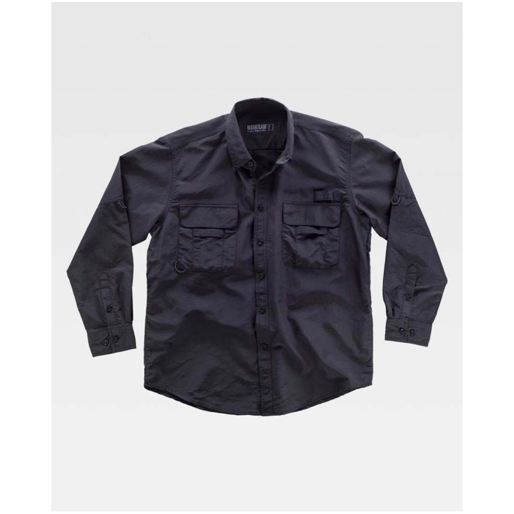 Camisa de trabajo safari Workteam B8500 negro