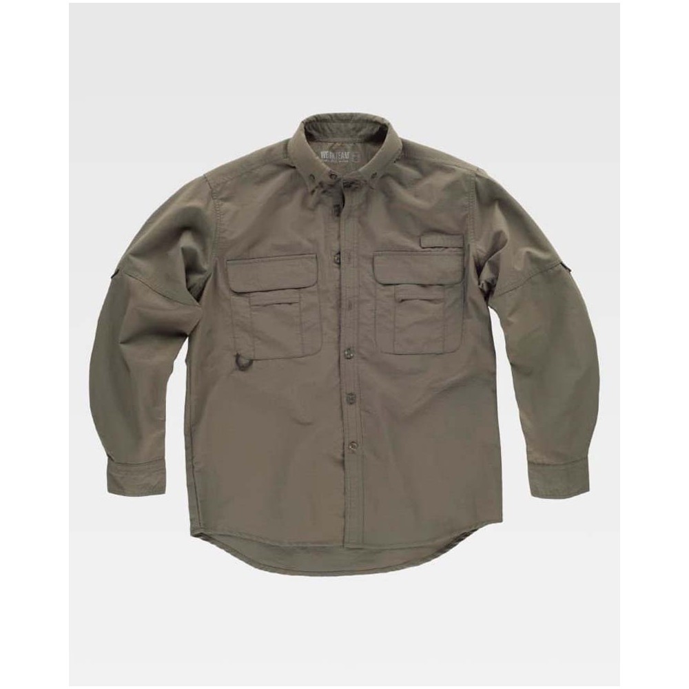 Camisa de trabajo safari Workteam B8500 Verde caza