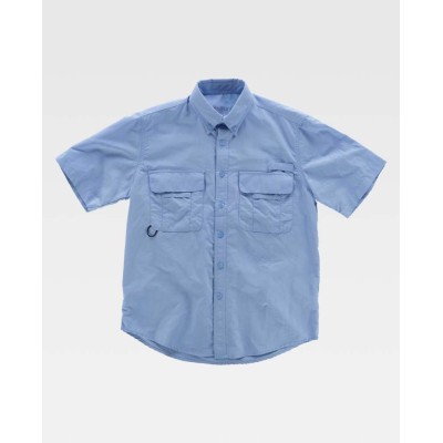 Camisa safari Workteam B8510 Celeste