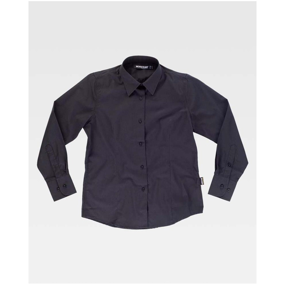 Camisa de trabajo de mujer Workteam B8090 Negro