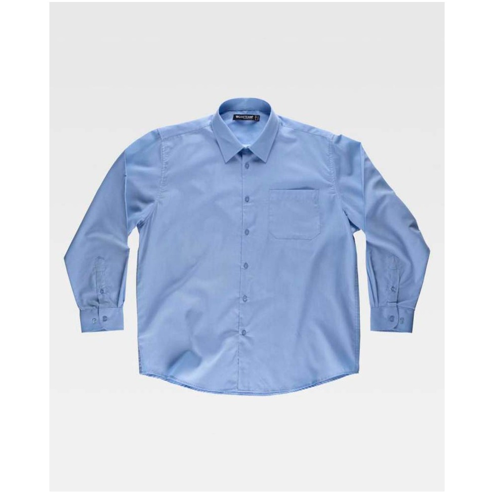 Camisa bolsillo Workteam B800 Celeste