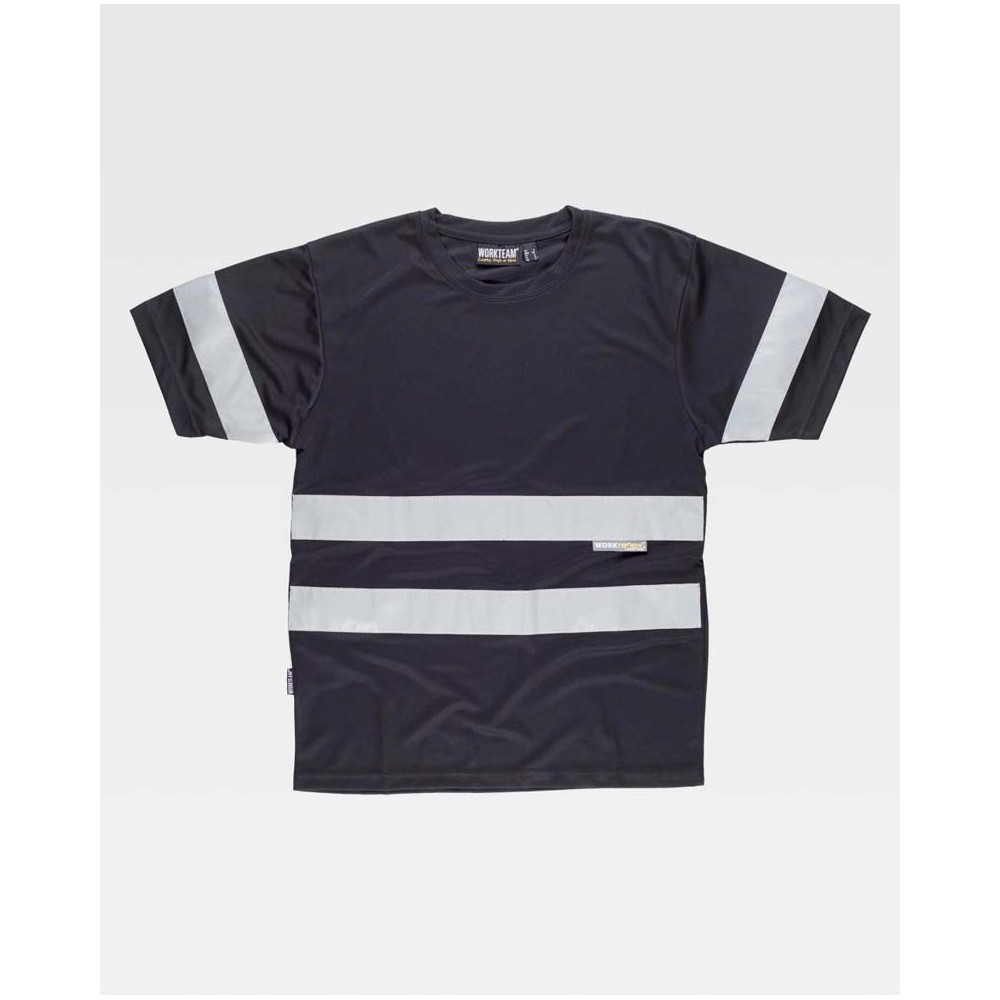 Camiseta de trabajo reflectante Workteam C3939 Negra