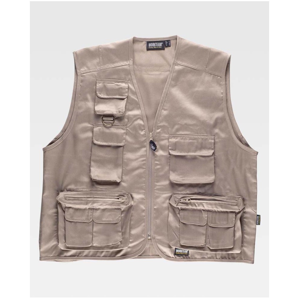 Chaleco de trabajo safari Workteam S3100 Beige