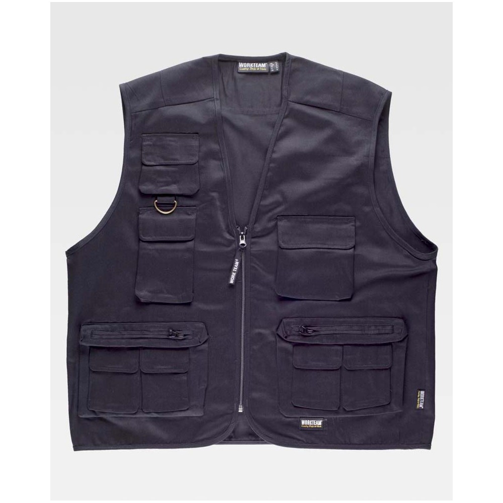 Chaleco de trabajo safari Workteam S3100 Negro