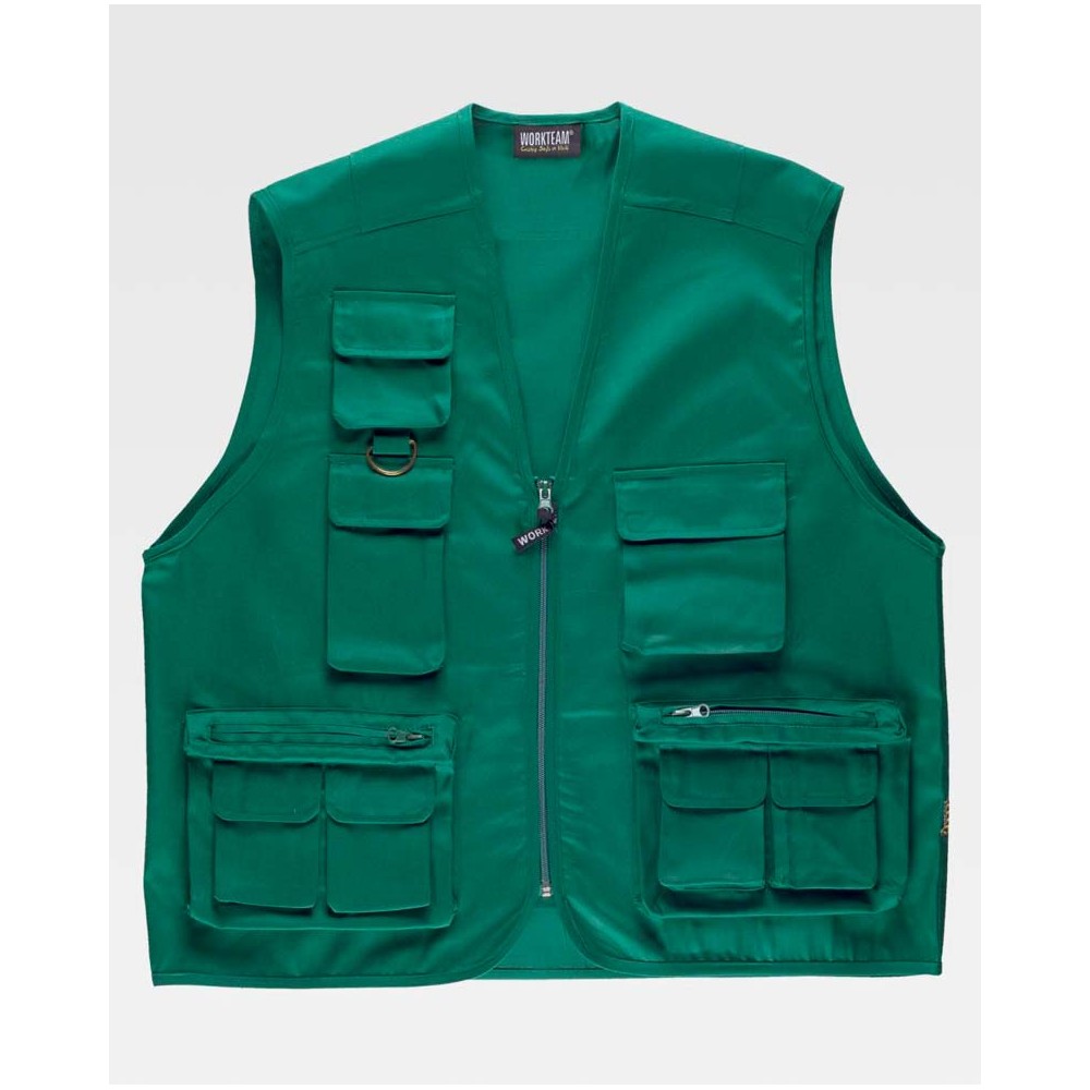 Chaleco de trabajo safari Workteam S3100 Verde