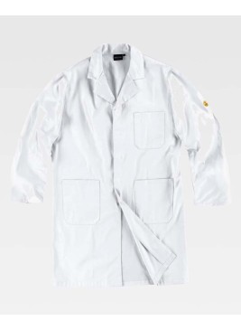 Bata de protección antiestática Workteam B6900 Blanca