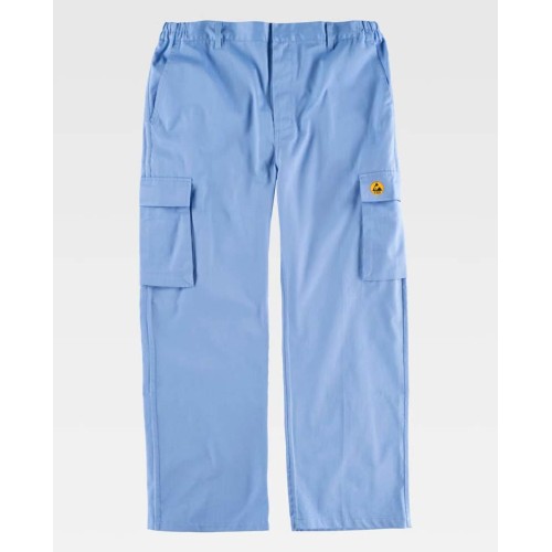 Pantalón antiestático Workteam B1900 Celeste