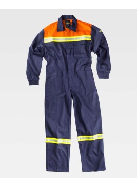 Buzo ignífugo y soldadura Workteam C5090 Marino-Naranja