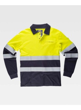 Polo ignífugo Workteam S6591 Marino/Amarillo