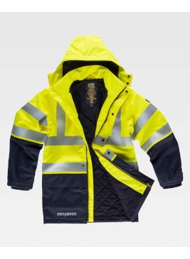 Parka alta visibilidad ignífuga Workteam B3795 Amarillo-Marino