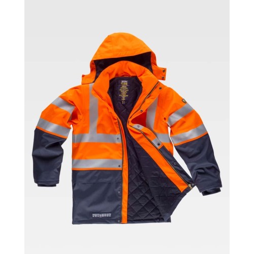 Parka alta visibilidad ignífuga Workteam B3795 Naranja-Marino