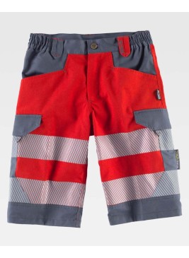 Bermudas reflectantes Workteam C2706 Rojo