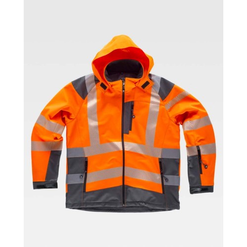 Chaqueta de trabajo Workshell Workteam S9211 naranja-gris oscuro