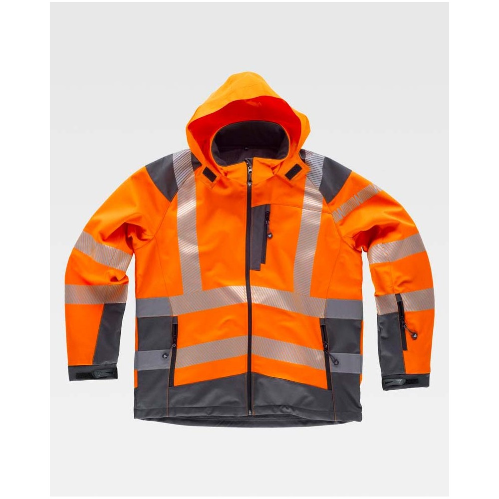 Chaqueta de trabajo Workshell Workteam S9211 naranja-gris oscuro