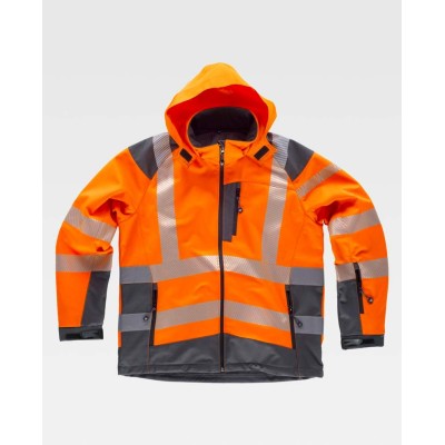 Chaqueta de trabajo Workshell Workteam S9211 naranja-gris oscuro