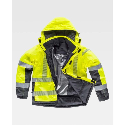 Parka alta visibilidad acolchada Workteam S9261 Amarillo-gris