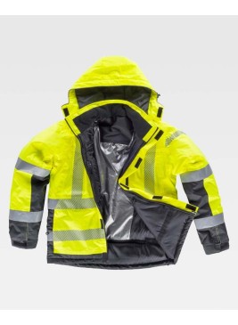 Parka alta visibilidad acolchada Workteam S9261 Amarillo-gris