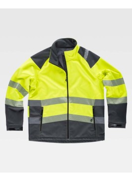 Chaqueta alta visibilidad workshell Workteam S9001 Amarillo-gris
