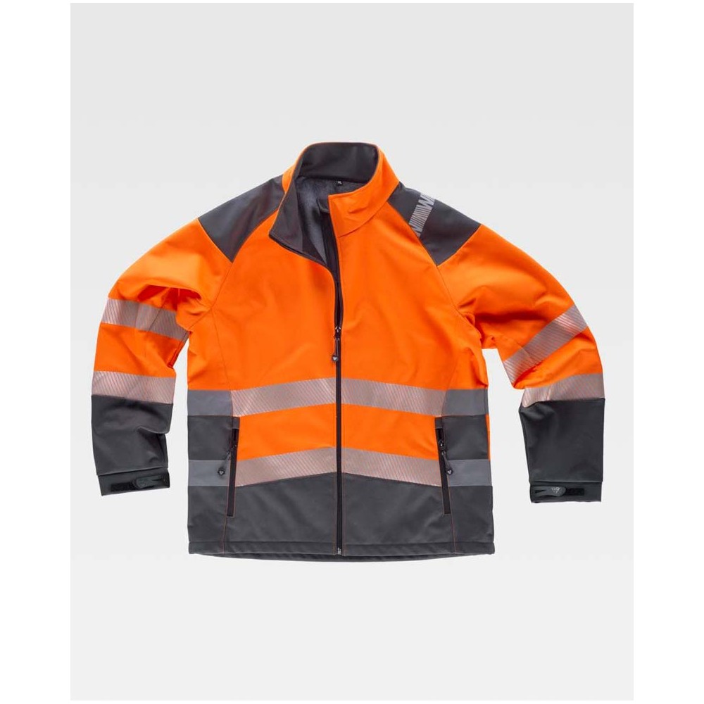 Chaqueta alta visibilidad workshell Workteam S9001 Naranja-gris