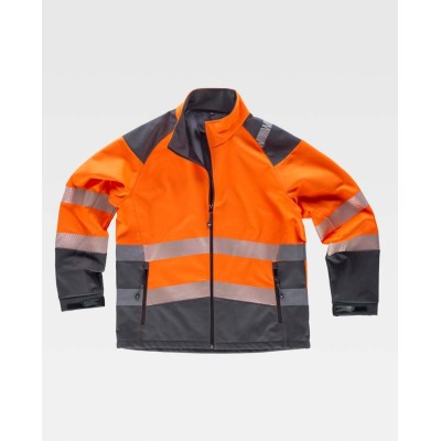 Chaqueta alta visibilidad workshell Workteam S9001 Naranja-gris