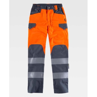 Pantalón alta visibilidad Workteam C2715 naranja-gris oscuro