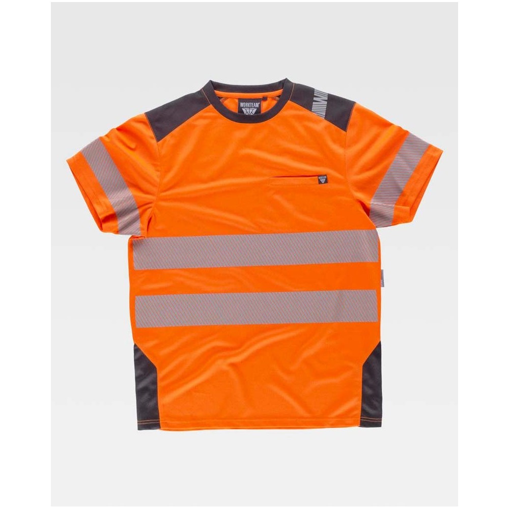 Camiseta alta visibilidad Workteam C9241 naranja-gris oscuro