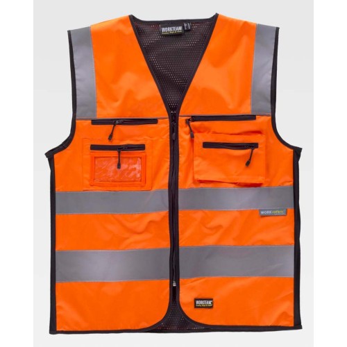 Chaleco de alta visibilidad Workteam C2901 Naranja-negro
