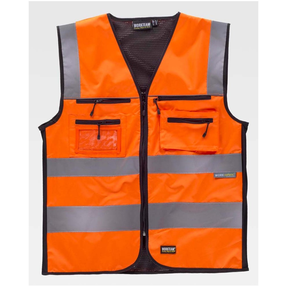 Chaleco de alta visibilidad Workteam C2901 Naranja-negro